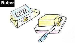 How to draw butter knife and box Drawing lessons for kids kindergarten Montessori Play-school