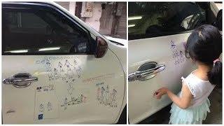 Anak ini Dibiarkan Coret-coret Mobil Awalnya Cuma Gambar Biasa Tapi Selanjutnya Bikin Melongo