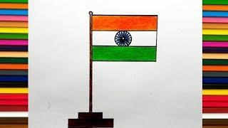 How to Draw Indian National Flag  Republic Day Special National Flag Drawing & Colour  #Flag.