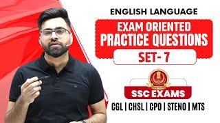 Set-7 Exam Oriented Practice Questions  English For SSC CGL CHSL CPO MTS  Tarun Grover