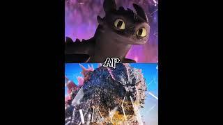 Godzilla GXK vs Toothless HTTYD #godzillaxkongthenewempire #httyd