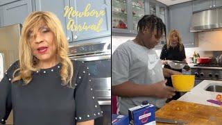 Tamar Braxtons Son Logan Believes Hes Smarter Than Grandma Evelyn While Cooking ‍