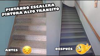 Increíble resultado Pintar escalera con pintura de alto tránsito para pisos Transformación épica