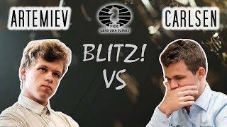 Vladislav Artemiev vs Magnus Carlsen  Blitz  2018 