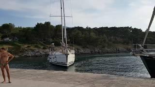 Boat Fail Yacht crashes while berthing in Osor Croatia