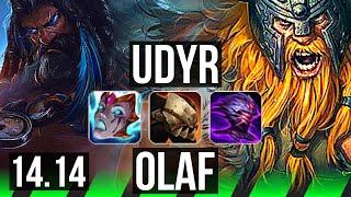 UDYR vs OLAF JGL  Rank 3 Udyr 72% winrate 6 solo kills 35k DMG  EUNE Challenger  14.14