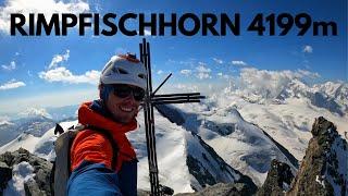 Rimpfischhorn 4199m  Solo Hochtour auf einen einsamen Viertausender in den Walliser Alpen 2020
