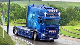 Truckshow Ciney 2024 Part 2 with Van Herk Scania V8 open pipes sound and other beautiful Trucks