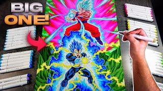 How to Draw GOKU SSj Blue KAIOKEN & VEGETA SSj Blue ROYAL  Commission #143