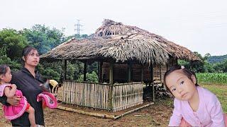 Heavy rain for many days. Single mother built a bamboo kitchen enjoyed a wonderful dinner