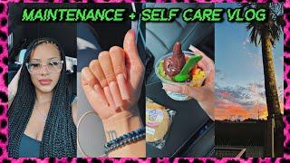 maintenance + self care vlog ⋆｡ ° hair appt nails toes massage lashes + more