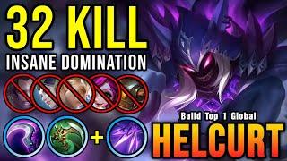 100% NO MERCY 32 Kills Helcurt Absolutely Dominate The Game - Build Top 1 Global Helcurt  MLBB