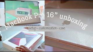 unboxing macbook pro space grey m1 16” 2021  desktop customization & accessories