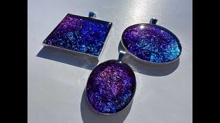 Tin Foil UV Resin Jewellery with Alcohol Inks -  Amazing Effects - Simple Process