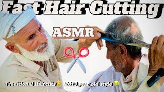 ASMR Fast Hair Cutting ️ and Shaving With Barber is old public part134