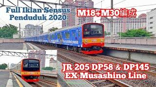 元武蔵野線  205系 M18+M30 M35+M14編成 Full Iklan Sensus Penduduk 2020 JR 205 58F Bertemu Marchen M35 145F