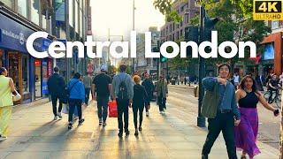 Walk around central London Oxford Street area. 4K