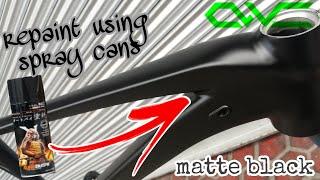 Bike Repaint Matte Black Using Samurai Spray Cans  Mountainpeak Everest Frame To Plain Flat Black