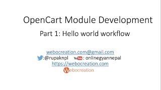 Opencart 3 custom module development tutorial