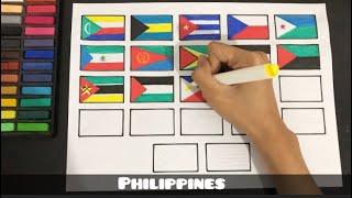 Flags with a separating triangle drawing #flags