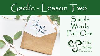 Gaelic Lessons  Simple Words Part I