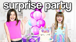 Surprising Little Sister with a UNICORN PARTY  Fizz Sisters