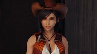 Short Hair Tifa Wears Her Cowgirl Outfit  Final Fantasy VII Remake Gameplay with Mods