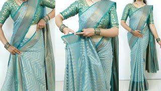 Beginners saree draping tutorial  easy saree draping with perfect pleats  sari draping idea
