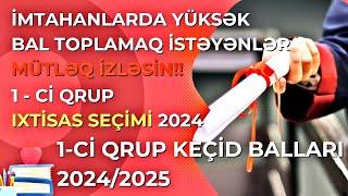 1-ci qrup İXTİSAS SEÇİMİ 2024  1-ci qrup keçid balları 20242025 - DİM