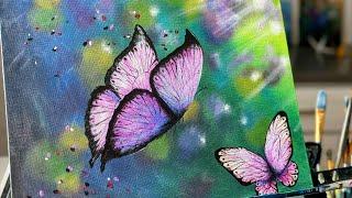 Part 2 Butterfly painting  bokeh background painting  painting tutorial for beginners @helloart8