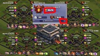 CLASH OF CLANS TH 9 CHAMPION LEAGUE TROPHY PUSHING BASE ANTI VALK BASE WITH REPLAYS..