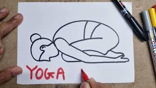 International Yoga Day Drawing  Yoga Girl drawing