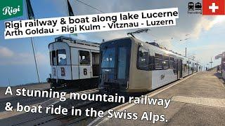 Rigi railway in Switzerland Arth-Goldau - Rigi Kulm - Vitznau & boat along lake Lucerne  Rigibahn