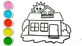 Easy house drawing for kids House drawing tutorial for beginners.