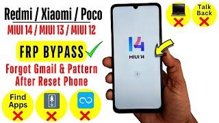RedmiXiaomiPoco MIUI 141312 Frp Bypass Without Second Space  All Redmi Google Account Bypass