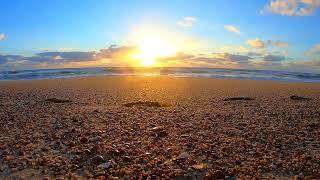 Relaxing ocean waves sounds — Beach sunset to sleep focus meditation