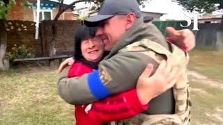 Liberated Ukraine town Mother and son share emotional reunion
