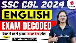 SSC CGL Analysis 2024 English  SSC CGL 10  September Paper English Asked Questions  Ananya Maam