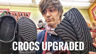 Crocs Resoled with Pirelli Superbike Tyres  Upgrading Crocs  Resole #26  Scottish Shoe Repair