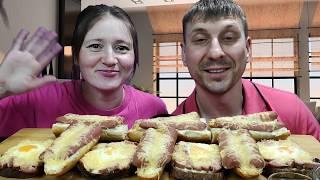 МУКБАНГ БУТЕРЫ НА ДВОИХ  MUKBANG SANDWICHES FOR TWO  #sandwiches #бутерброды