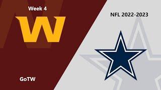 Full Game NFL 2022-2023 Season - Week 4 Commanders @ Cowboys GoTW