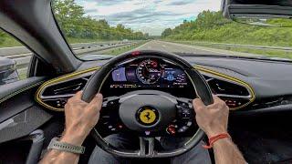 POV 309kmh Novitec Ferrari 296 GTS Autobahn run