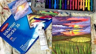 How To Paint Stunning Sunset Clouds With Inktense Blocks On A Stretched Canvas