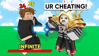I Used CHEATS So I Could Troll A HACKER.. Roblox Bedwars
