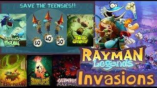 Rayman Legends - All Invaded Levels Time Trials Multiplayer 4-player Co-Op Walkthrough