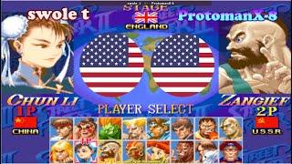 #arcade Super Street Fighter 2 Turbo  swole t Usa vs ProtomanX-8 Usa 超级街霸2X