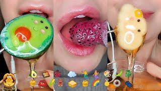 8 Minutes For Sleep Relax Satisfying ASMR Eating Emoji Food Challenge Mukbang