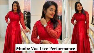 Munbe Vaa Live Performance by Srinisha Jayaseelan  Srinisha Songs  Voice of Srinisha #munbevaa