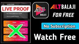 Live Proof  ALT Balaji free subscription कैसे ले Alt balaji coupon Redeem kaise kare subscription