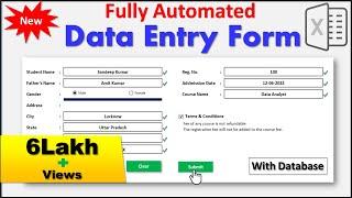 New Automated Data Entry Software in Excel  Data Entry Form in Excel  Data Entry in Excel